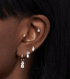 Maria Tash floating pear diamond charm, imported from the UK