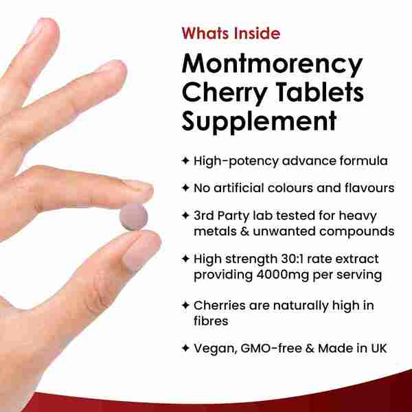 Montmorency Cherry 4000mg Extract - 180 Tablet High Strength GOODS Superdrug   