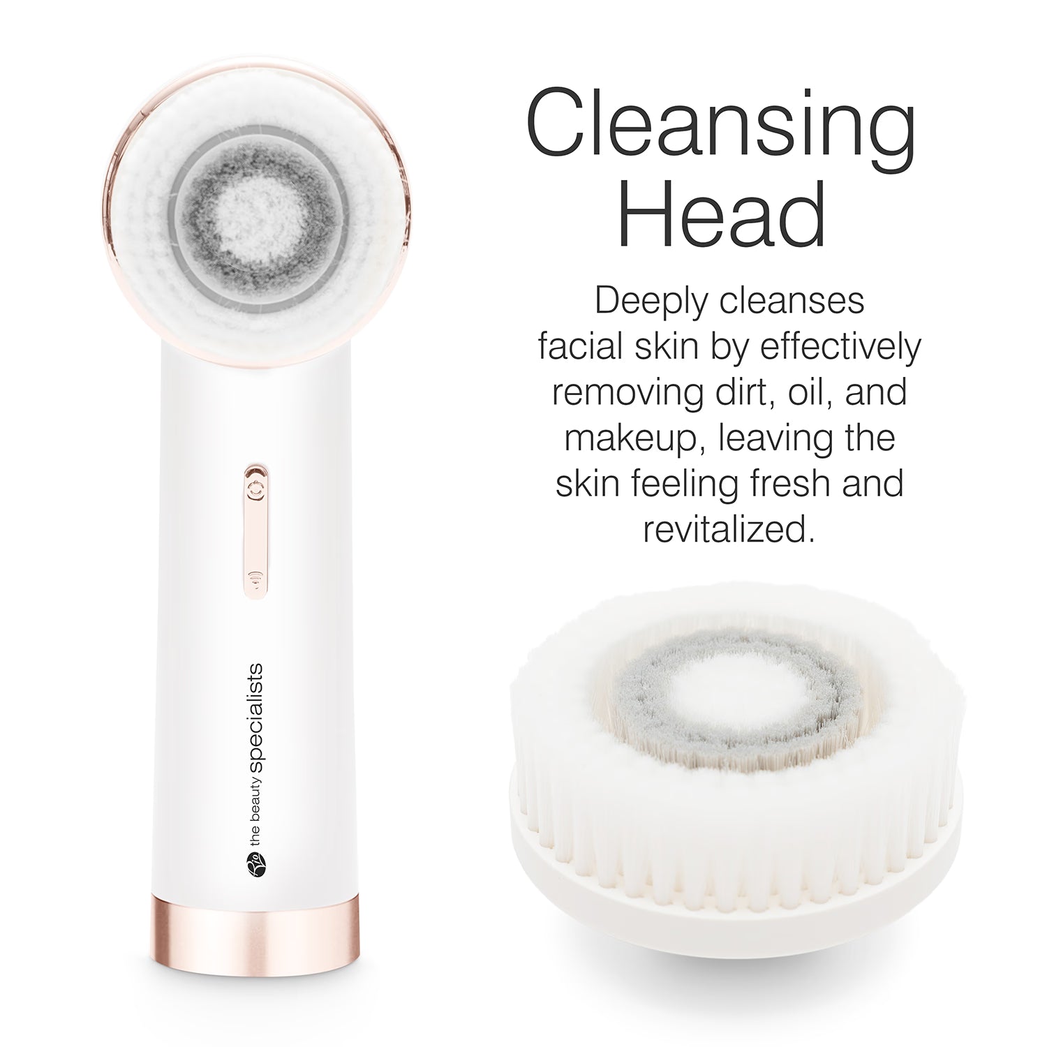 Rio PURE CLEANSE facial brush with two heads, imported from the UK