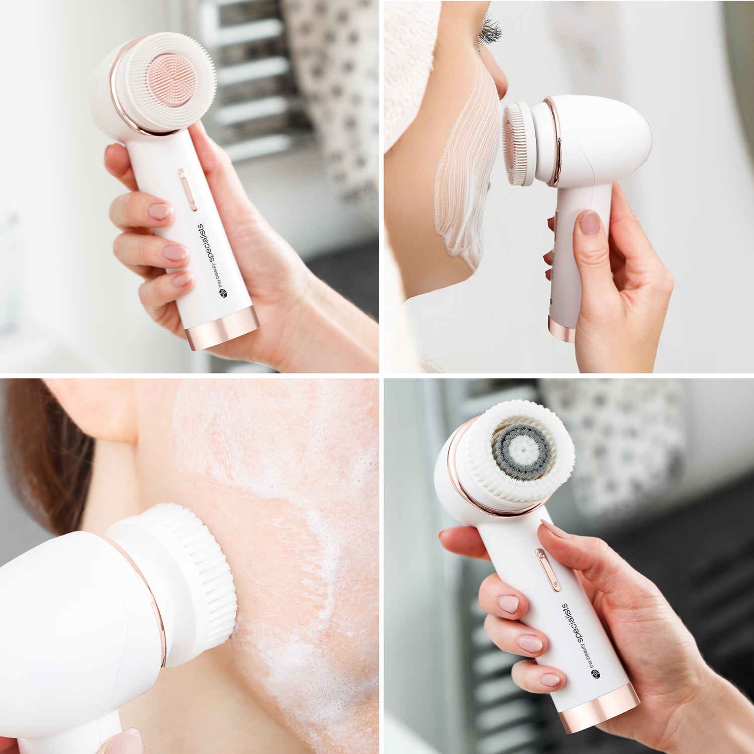 Rio PURE CLEANSE facial brush with two heads, imported from the UK