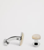 Tateossian mother-of-pearl round cufflinks and studs set, UK version