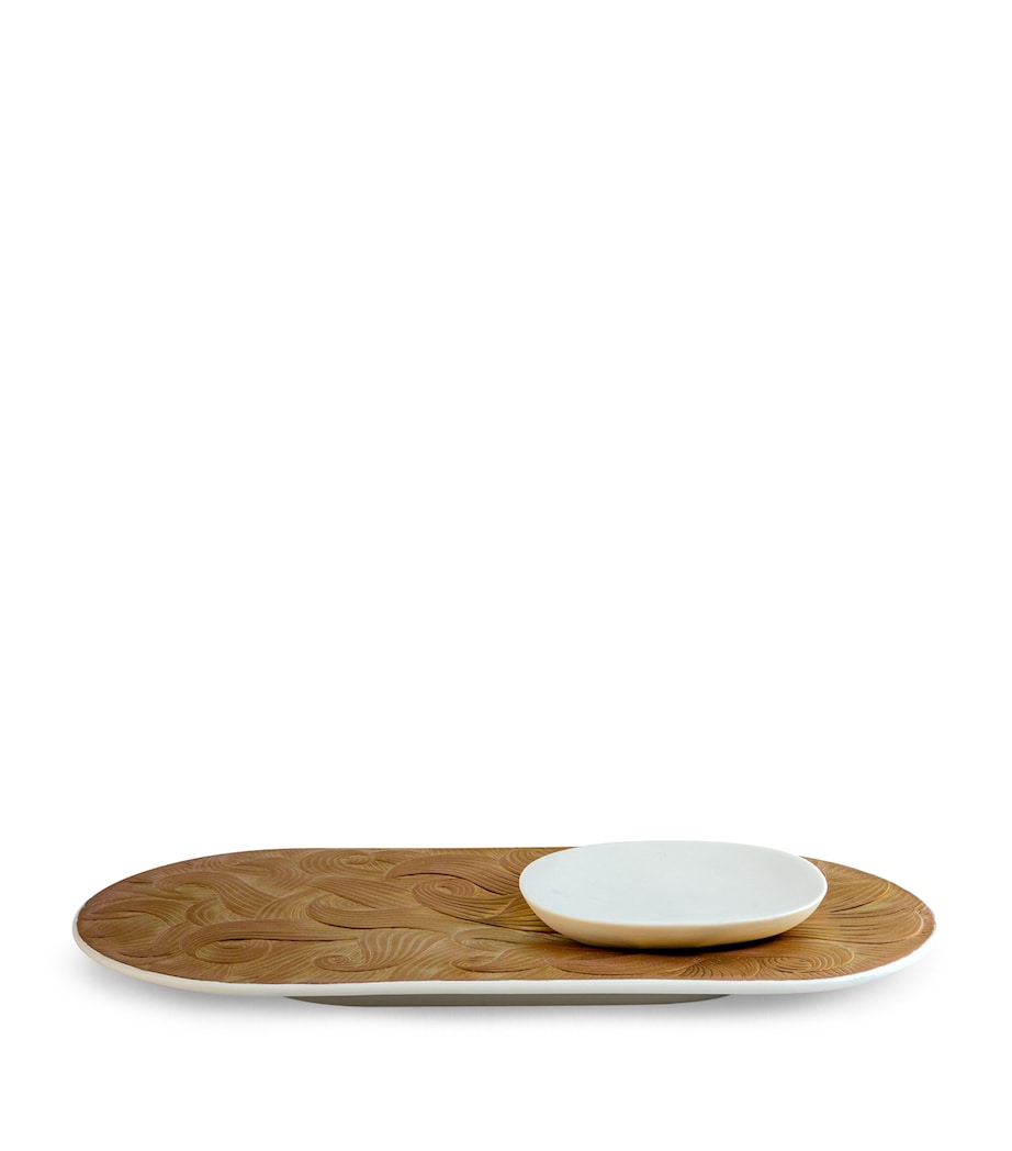 Lladró Mirage tray porcelain gold tone 33x16cm - British product