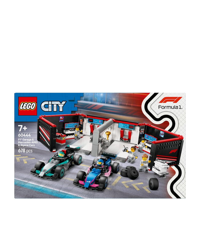 Lego F1 garage and Mercedes-AMG Alpine cars set, UK version