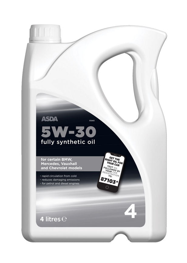 ASDA 5w30 Fully Synthetic BMW Oil 4L DIY ASDA   