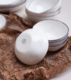 Feldspar cobalt ice cream bowls set of 4 13cm - British product