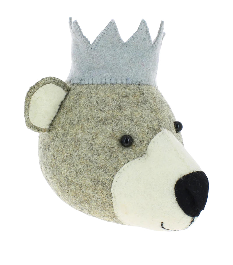 Fiona Walker wool bear head decoration 23cm - British product