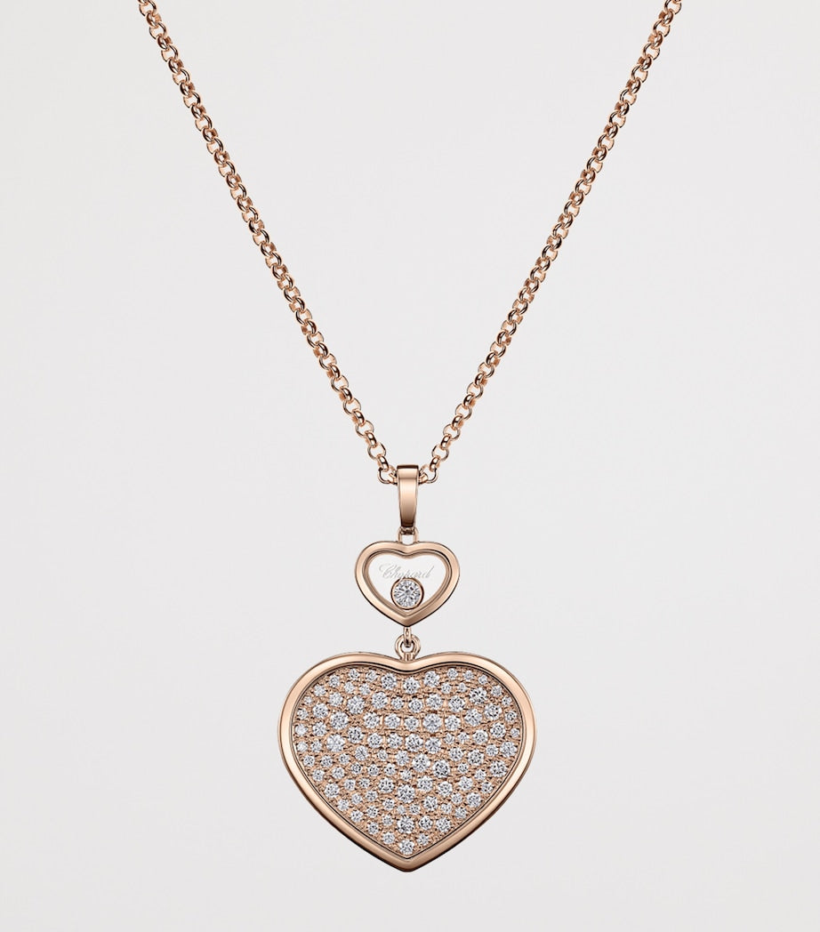 Chopard Happy Hearts rose gold diamond pendant necklace - British product