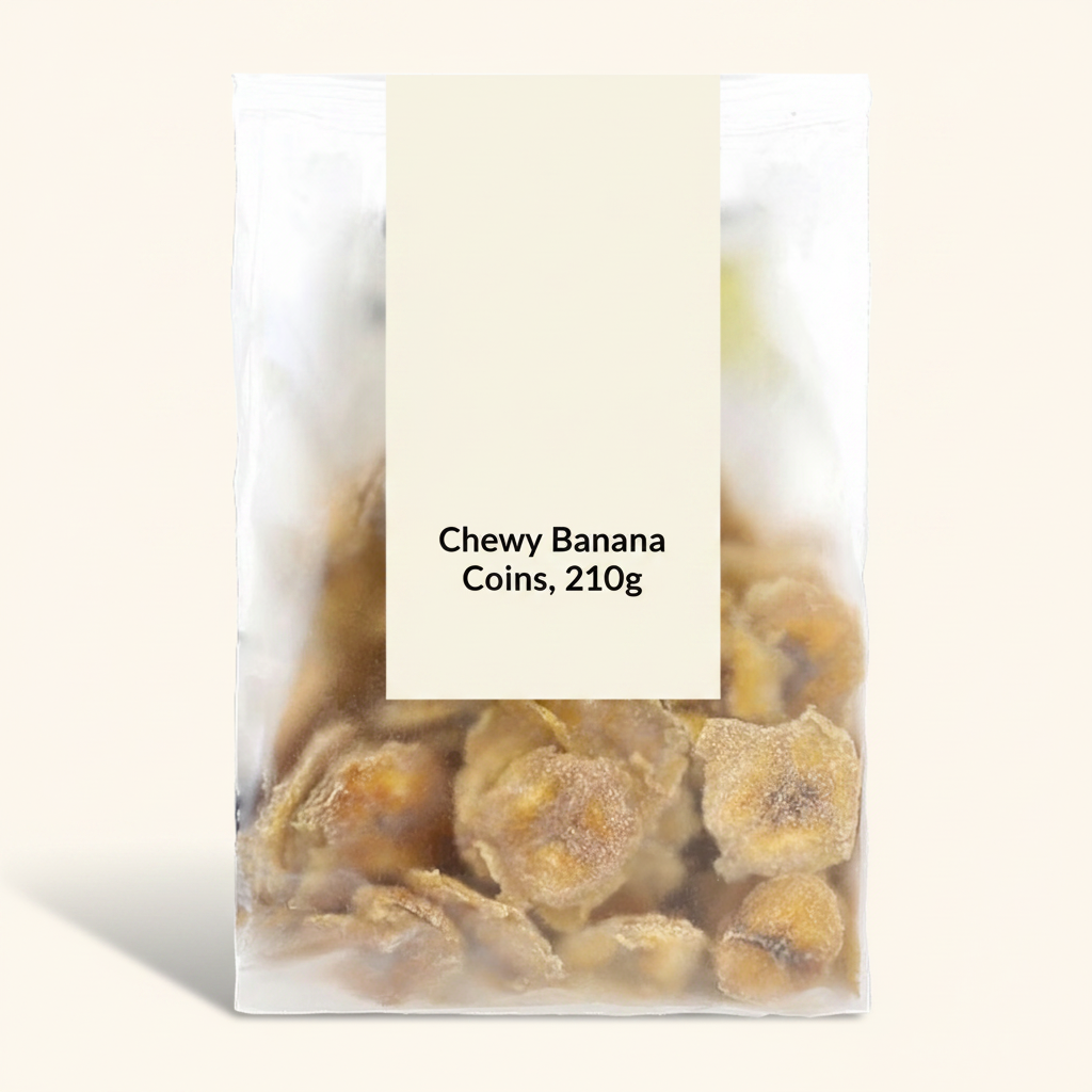 Holland & Barrett Chewy Banana Coins 210g, UK version