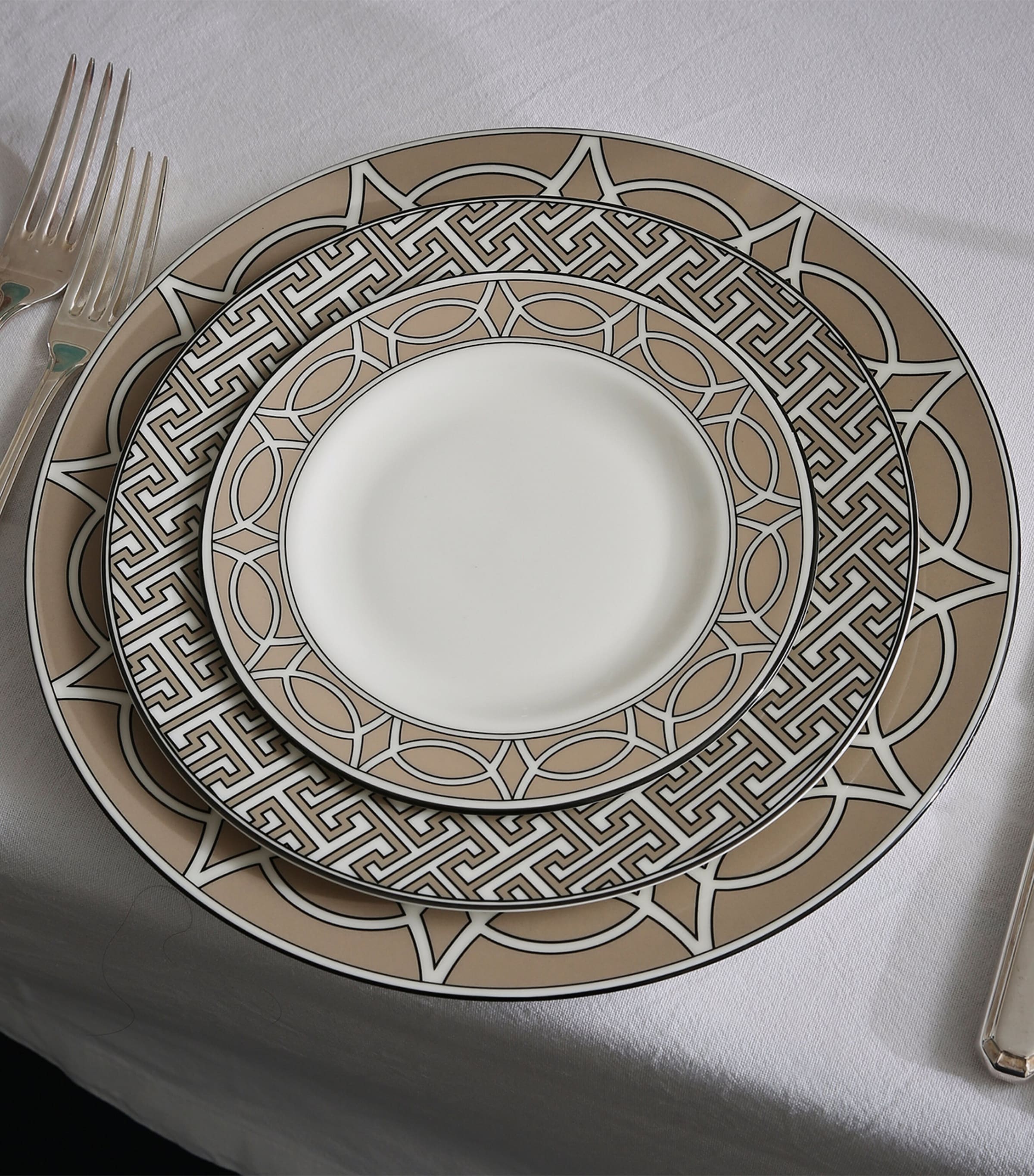 O.W. London geometric print dinner plates set of two, 26cm, imported from the UK