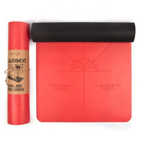 Myga Extra Large Red Alignment Yoga Mat GOODS Superdrug Red  