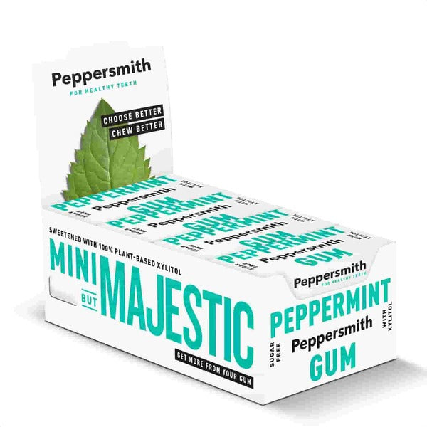 Peppersmith peppermint gum 12x15g multipack (British brand)