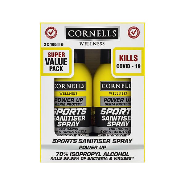 Cornells Wellness Power Up Sports Sanitiser Spray Duo