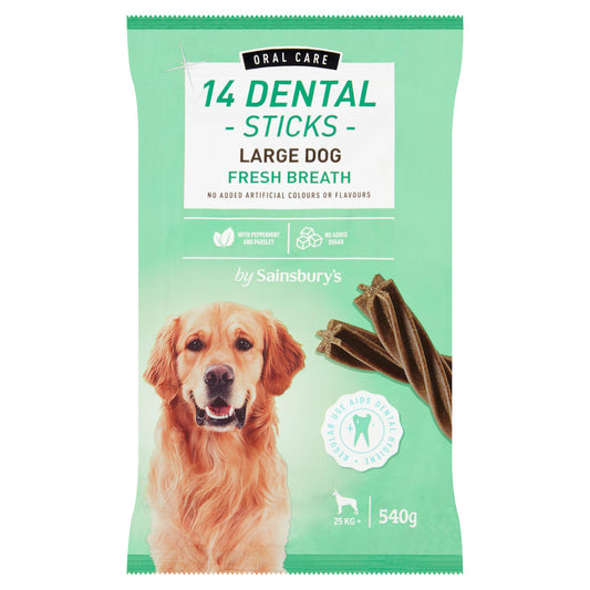 Sainsbury's Fresh Breath Dental Sticks for Large Dogs x14 540g