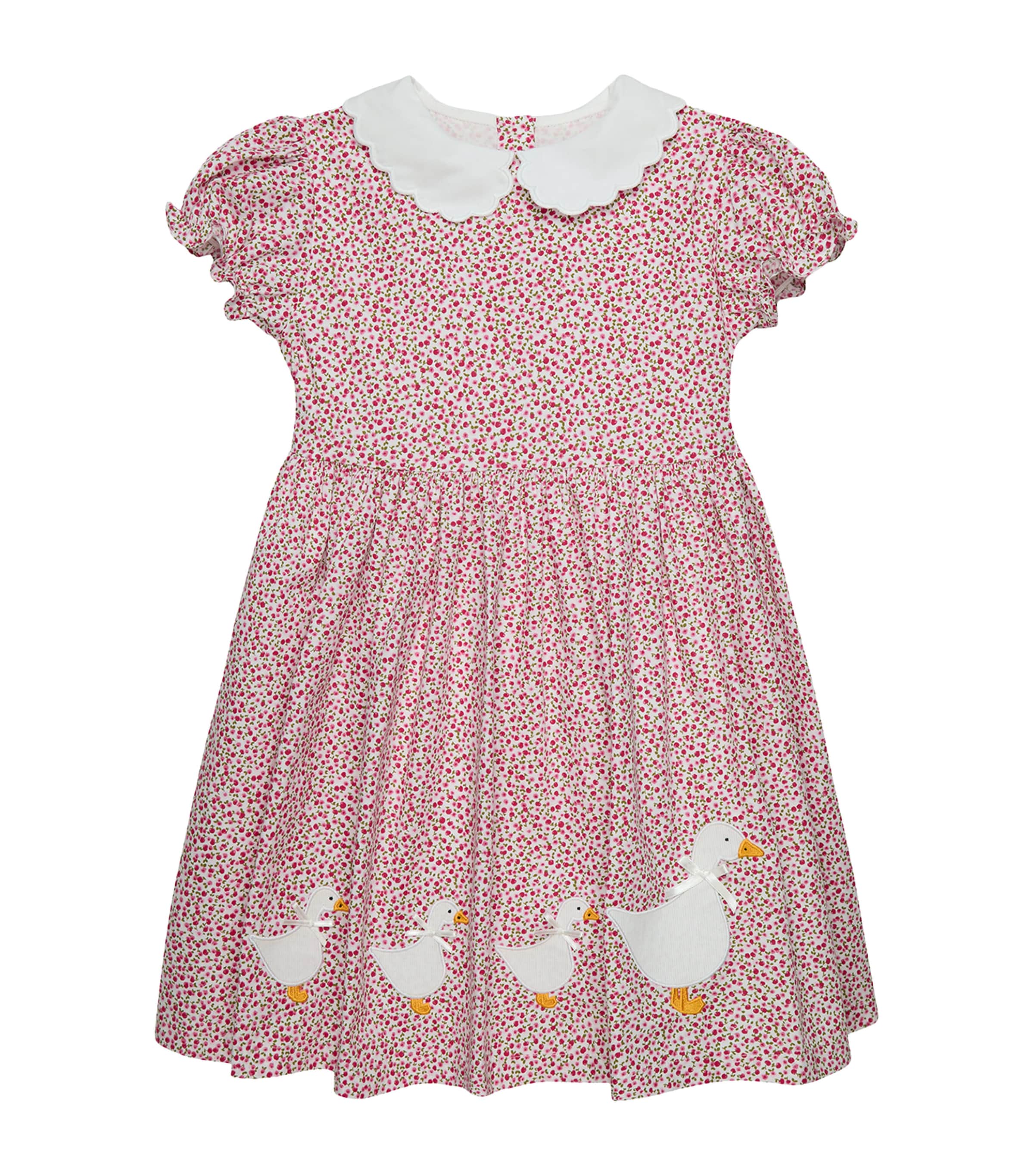 Trotters Ditsy Duck-Appliqué dress for ages 2-5 years (British brand)