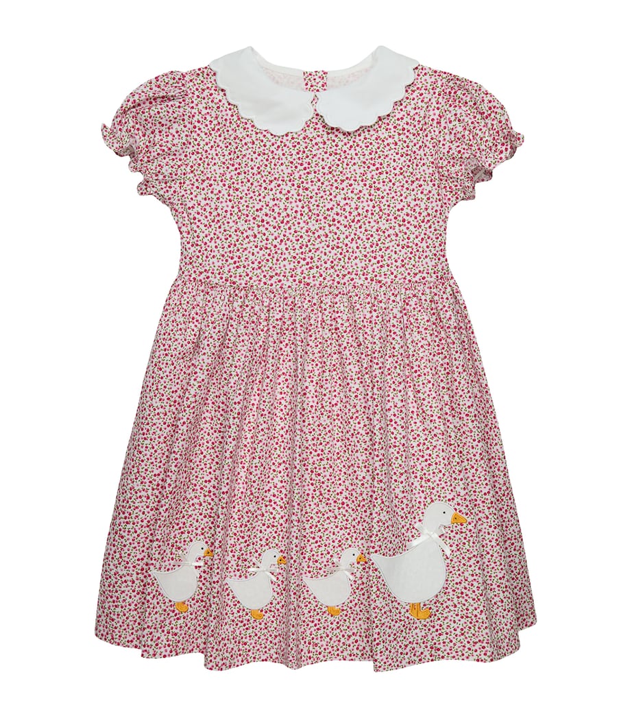 Trotters Ditsy Duck-Appliqué dress for ages 2-5 years (British brand)