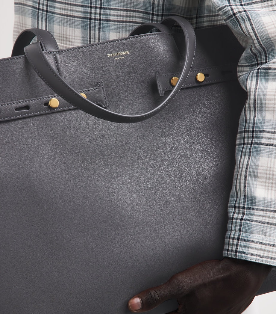 Thom Browne leather Cabas tote bag - British product