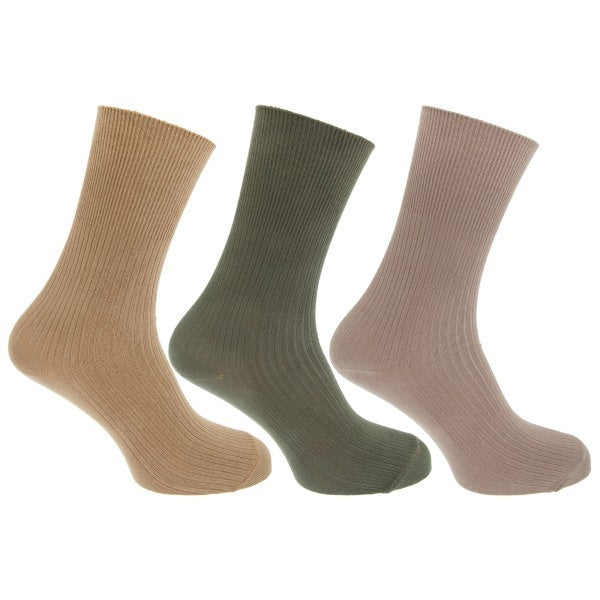 Mens Bamboo Viscose Socks (Pack Of 3) (UK Shoe 6-11) GOODS Superdrug Beige/Green  