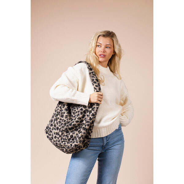 SVNX hobo bag beige leopard one size, UK version