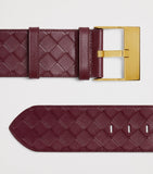 Bottega Veneta calfskin Intrecciato watch belt, imported from the UK