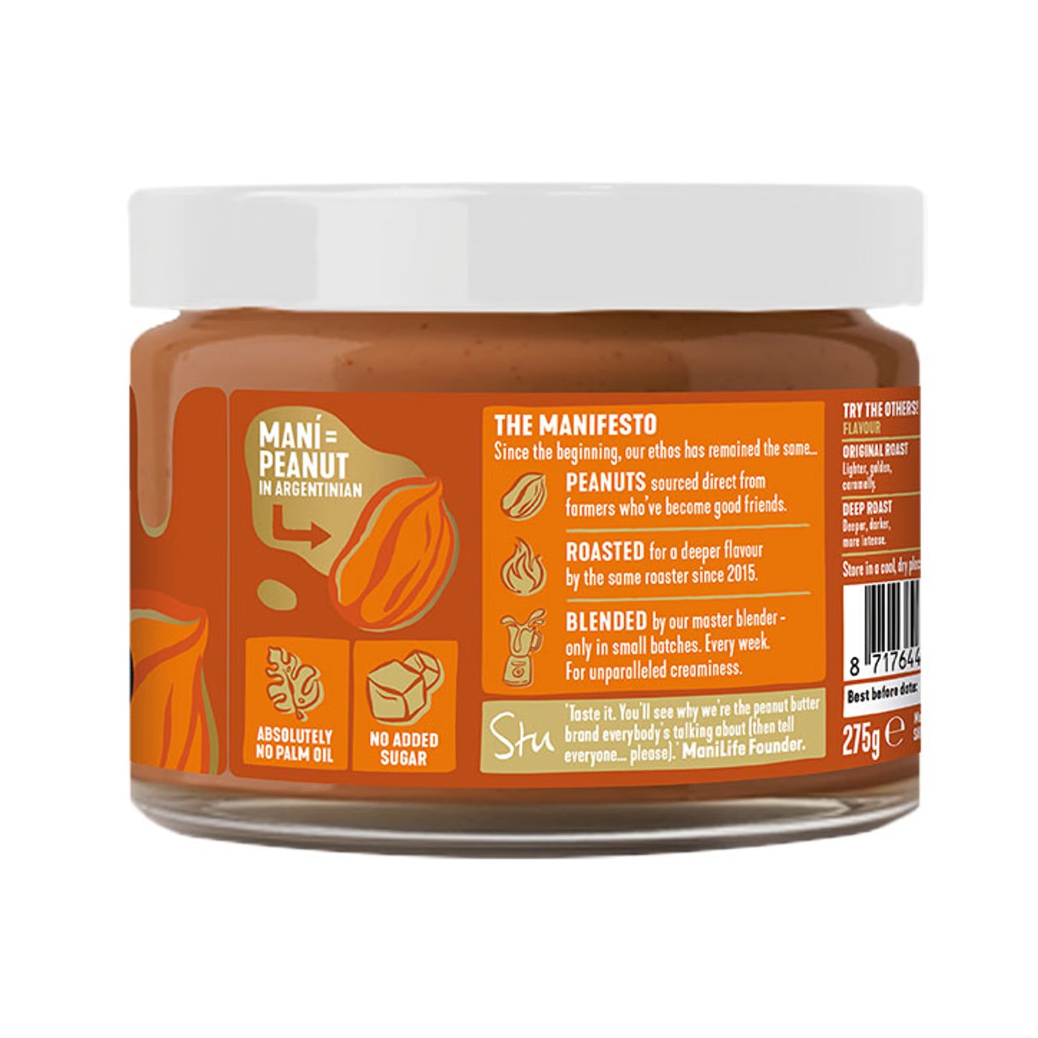 ManiLife Deep Roast Smooth Peanut Butter 275g (British brand)