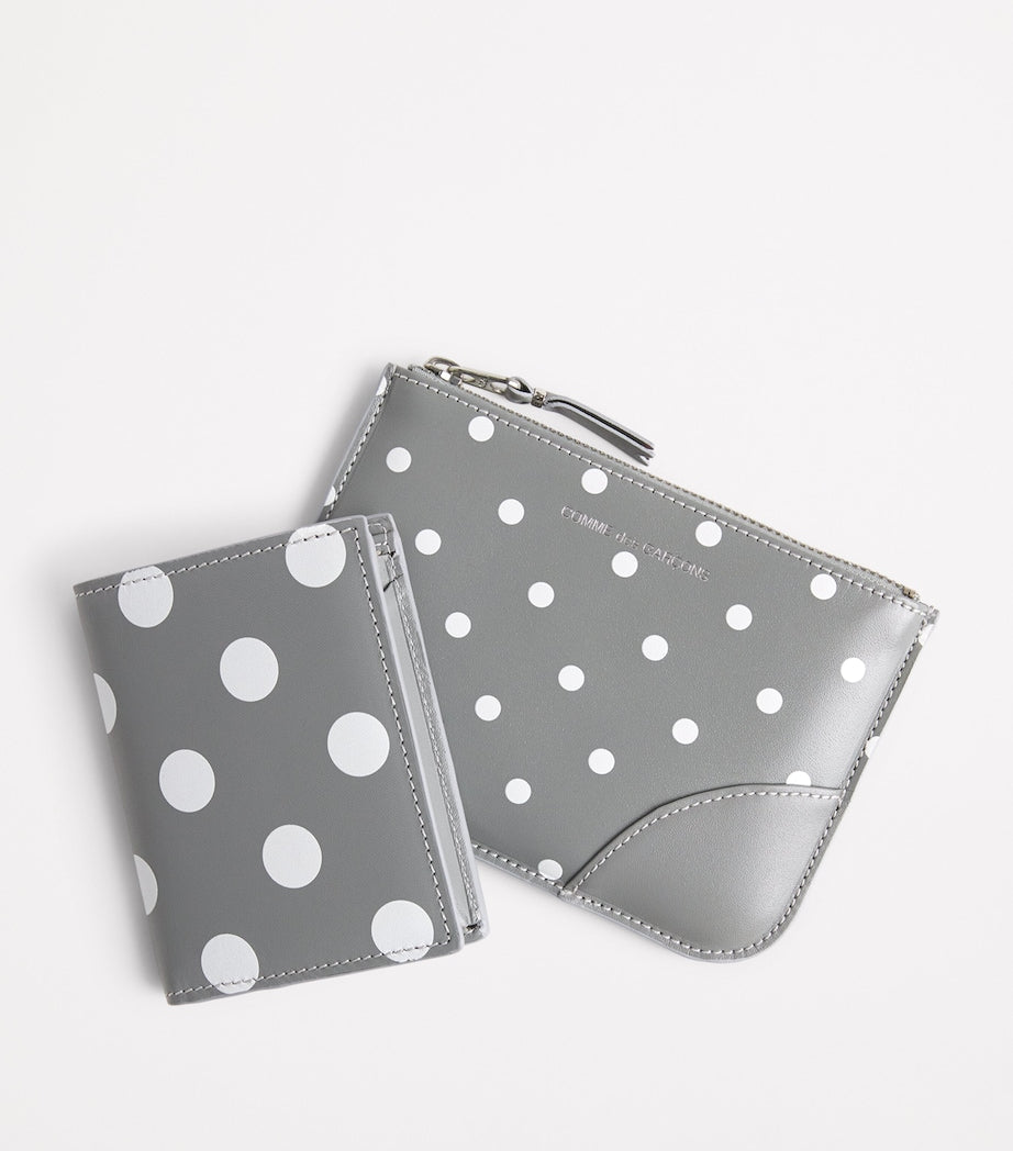 Comme Des Garçons Wallet polka-dot zipped pouch leather (British brand)