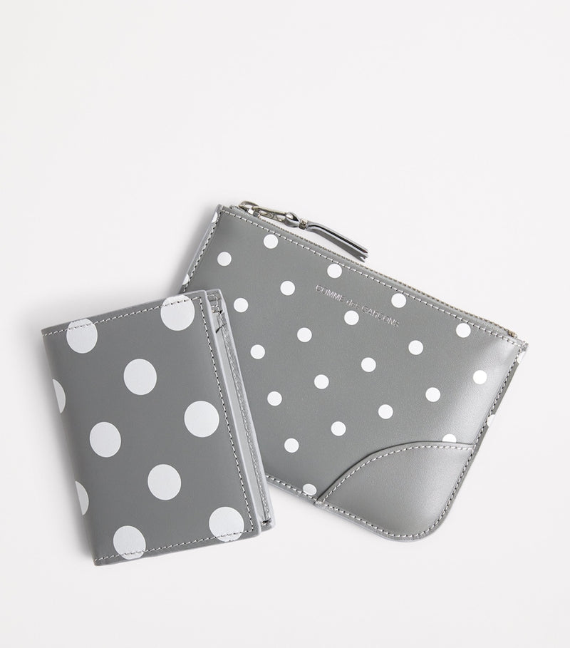 Comme Des Garçons Wallet polka-dot zipped pouch leather (British brand)