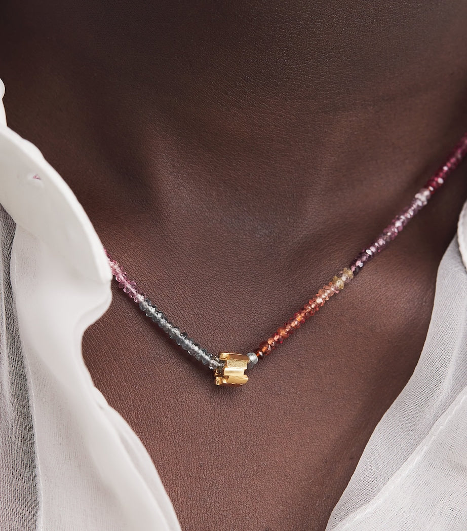 Suzanne Kalan rose gold and tourmaline beaded necklace, imported from the UK