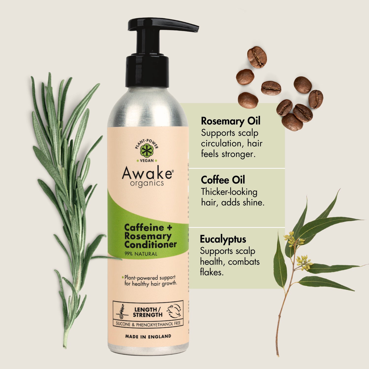 Caffeine Rosemary conditioner 250ml - British product