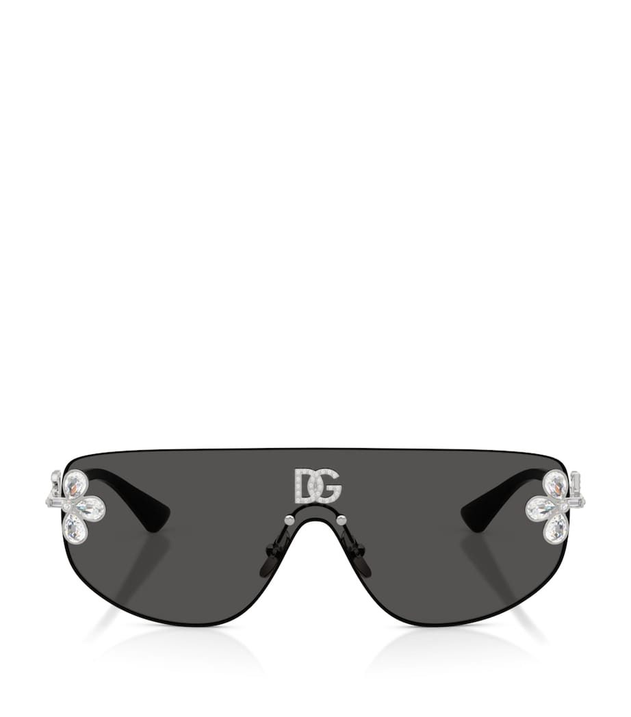 Dolce&Gabbana crystal-embellished visor sunglasses rectangular (British brand)