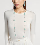 Boucheron Serpent Bohème necklace in white gold with diamonds and aquaprase, UK version