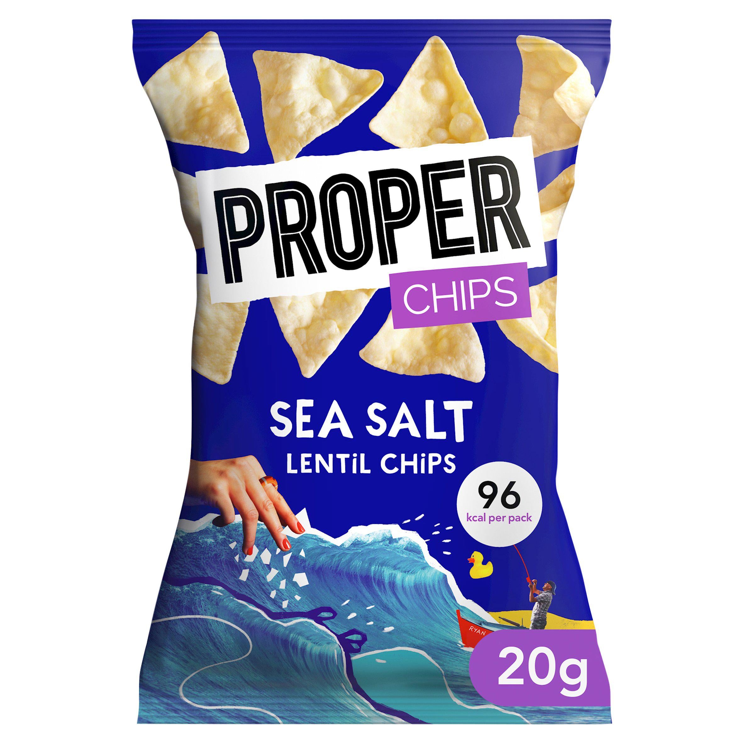 Proper Chips Sea Salt Lentil Chips 20g GOODS Sainsburys   