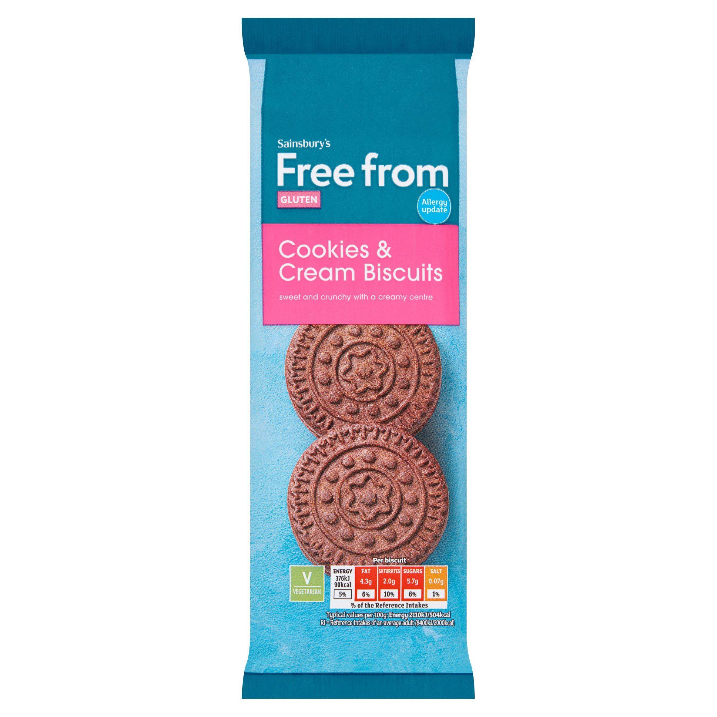 Sainsbury's Free From Cookies & Cream Biscuits 160g GOODS Sainsburys   