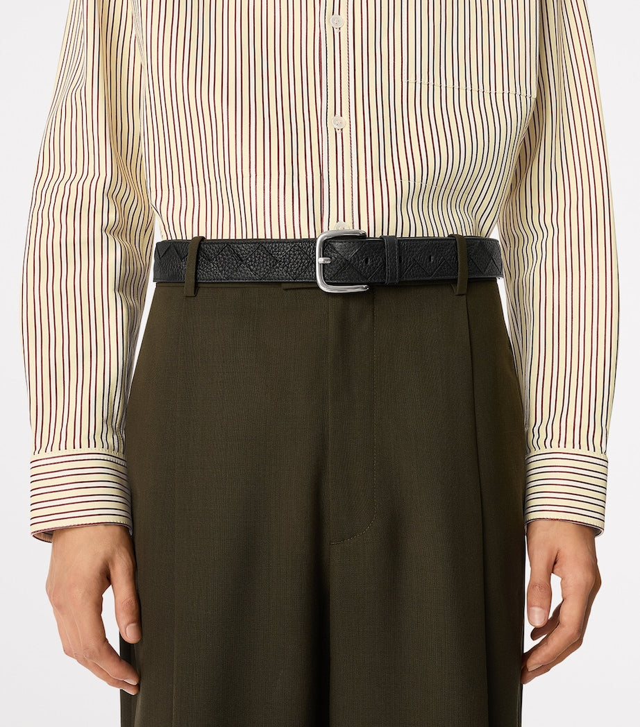 Bottega Veneta Intrecciato grained leather belt, UK version