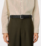Bottega Veneta Intrecciato grained leather belt, UK version