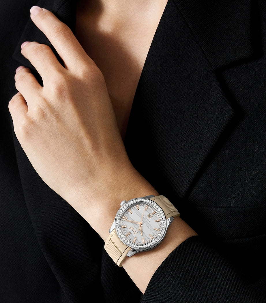 Piaget Polo Date watch 36mm diamond bezel stainless steel (British brand)