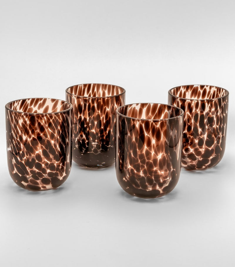 Maison Margaux Burgundy Dappled Tumblers set of 4, imported from the UK