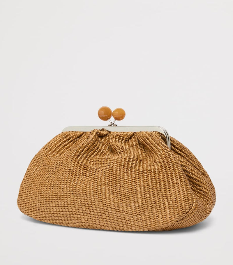 Weekend Max Mara woven Pasticcino clutch bag 21cm (British brand)