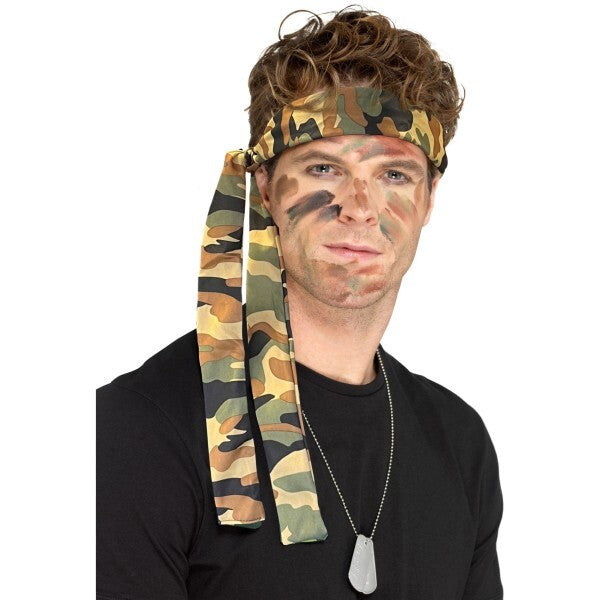 Smiffys army camouflage headband 150cm x 4cm - British product