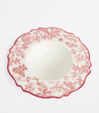 Bone China Tea Strainer with Floral and Fauna Design Approximately 12cm Wide x 3cm High