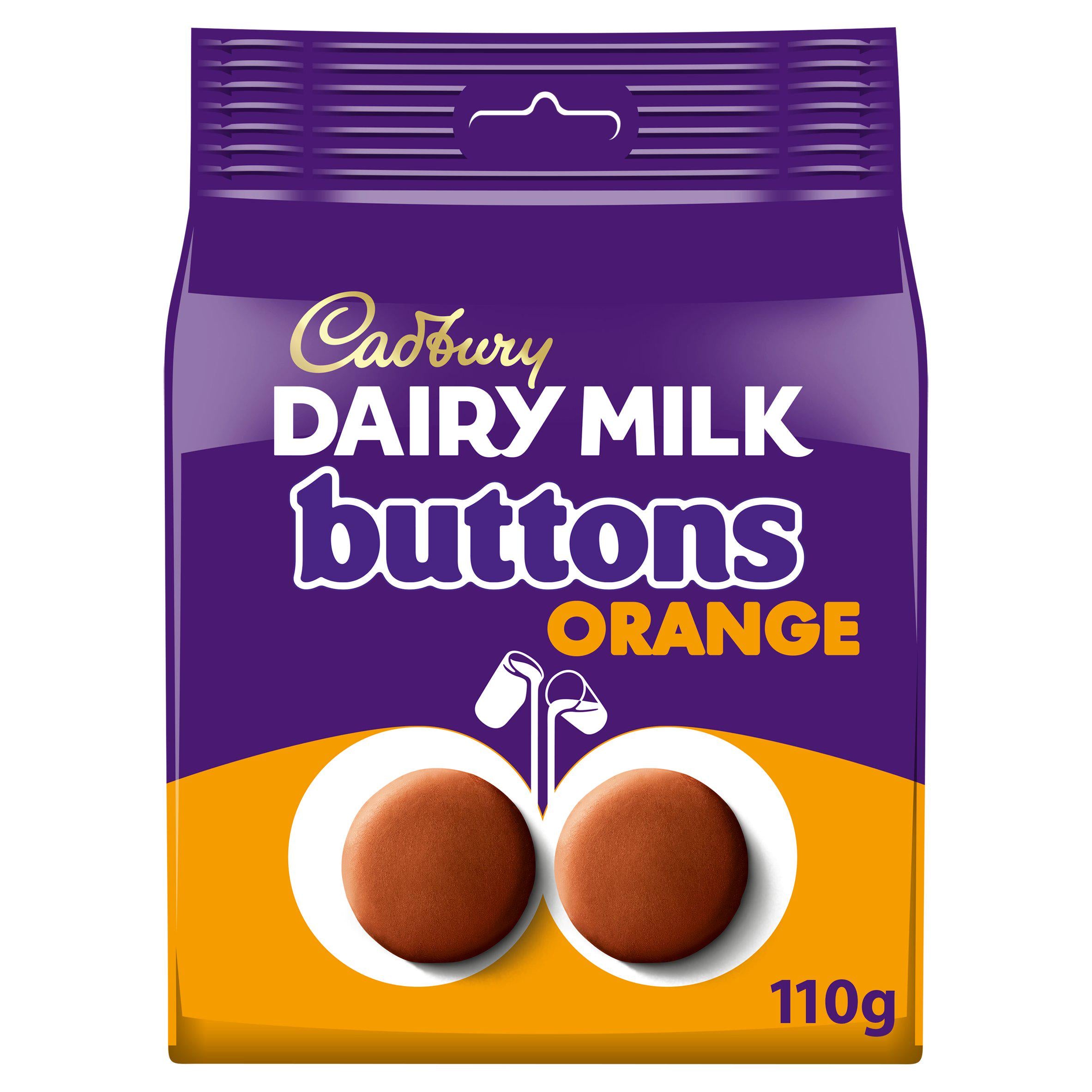 Cadbury Dairy Milk Orange Chocolate Giant Buttons Bag 110g Chocolate pouches & bags Sainsburys   