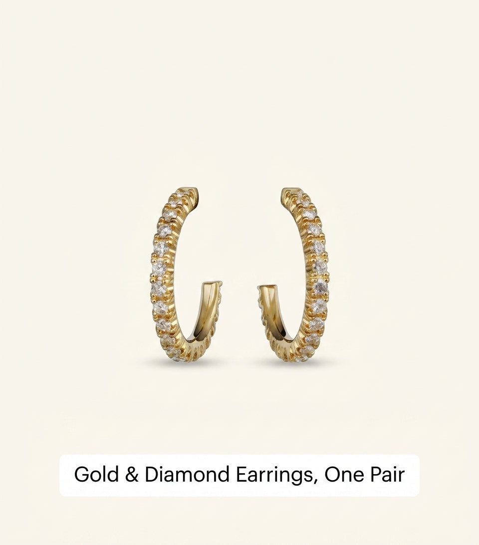 Cartier Étincelle hoop earrings 18k gold diamonds, imported from UK
