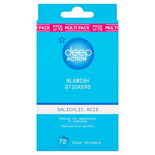 Deep Action blemish patches Salicylic Acid 72pk - British product