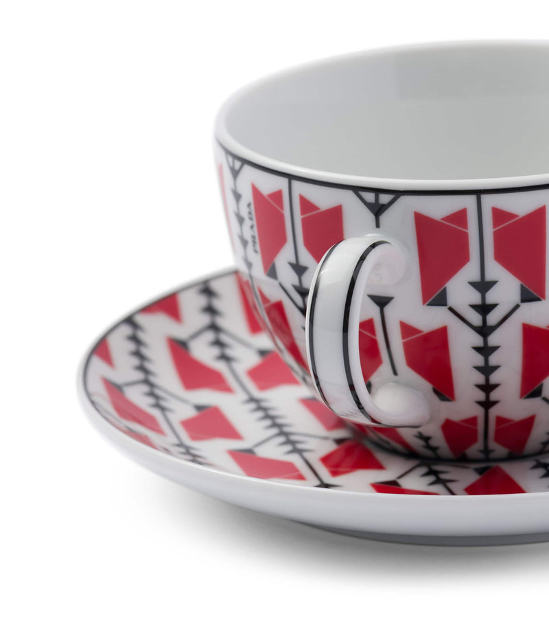 Prada porcelain cappuccino cup and saucer set, imported from the UK