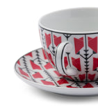 Prada porcelain cappuccino cup and saucer set, imported from the UK