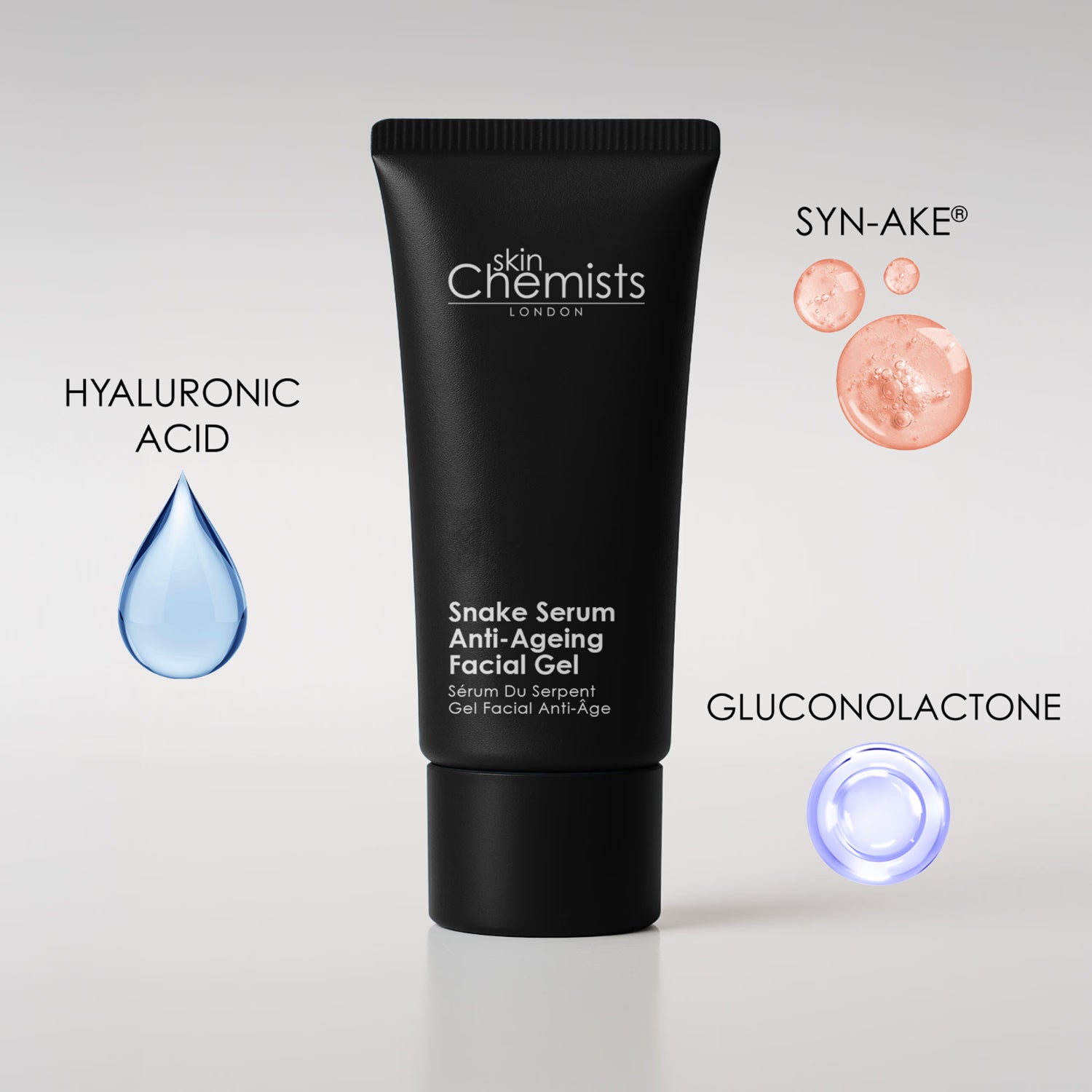 skinChemists Snake Serum anti-ageing facial gel 30ml (British brand)