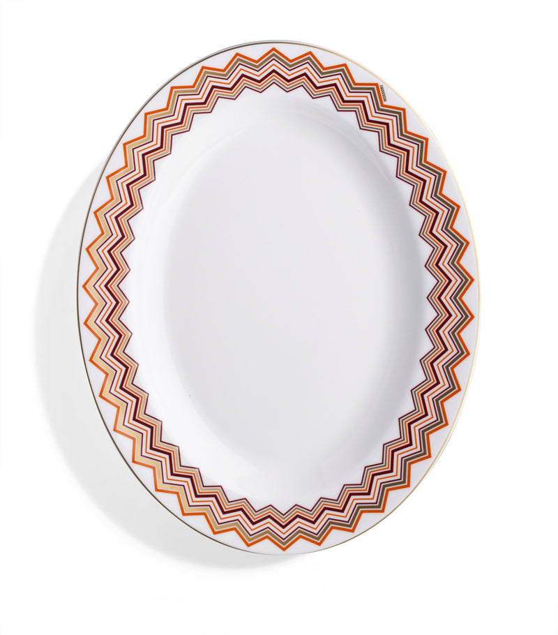 Missoni Home zigzag oval serving dish 36cm, imported from the UK