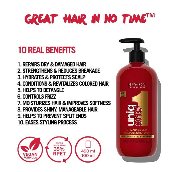 Revlon Uniqone Shampoo 490ml, imported from the UK