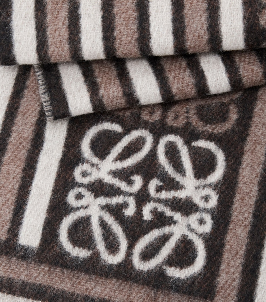 Loewe wool-cashmere Anagram scarf 30x160cm, imported from the UK