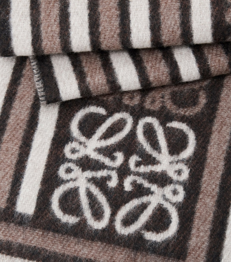 Loewe wool-cashmere Anagram scarf 30x160cm, imported from the UK