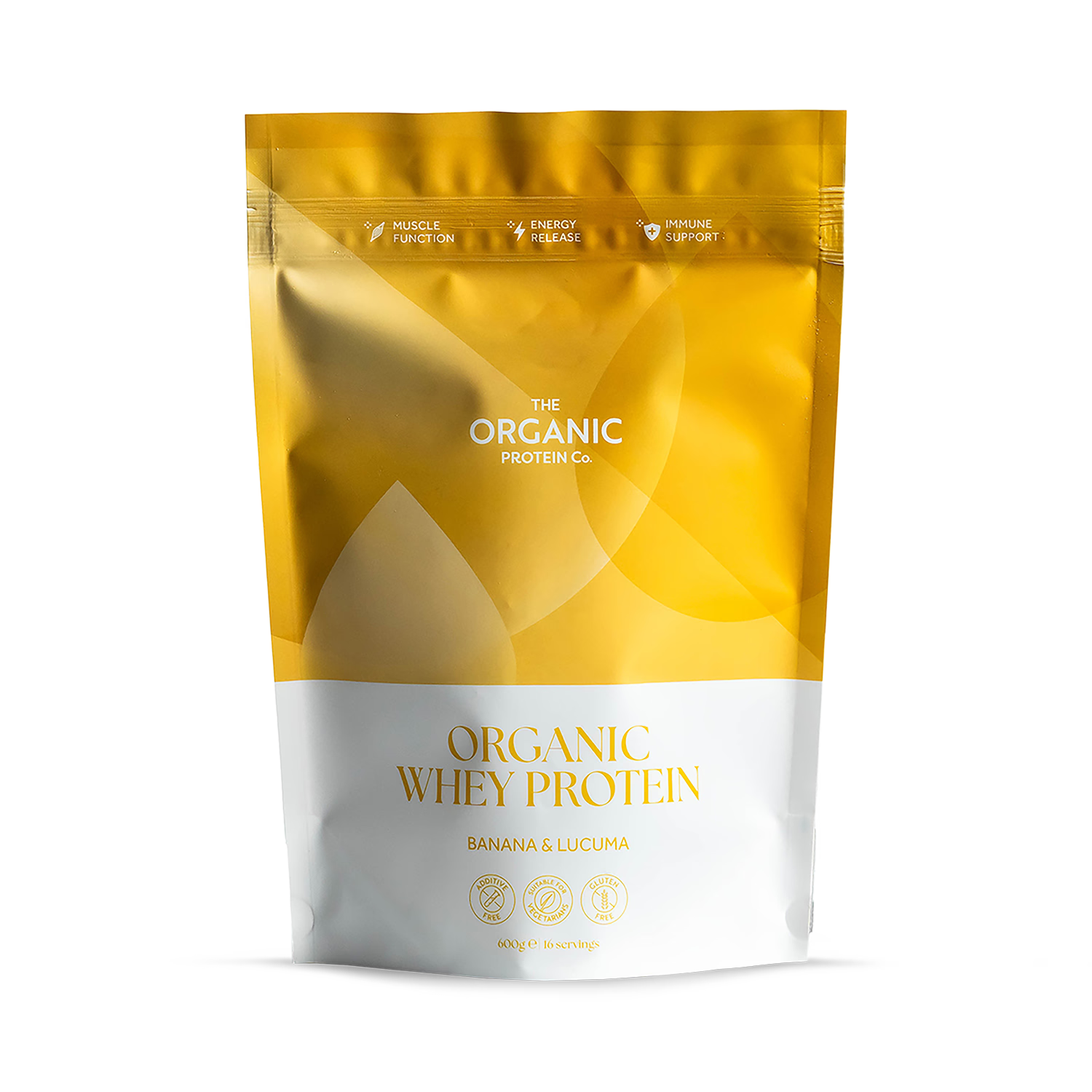 The Organic Protein Co banana lucuma whey protein 600g (British brand)